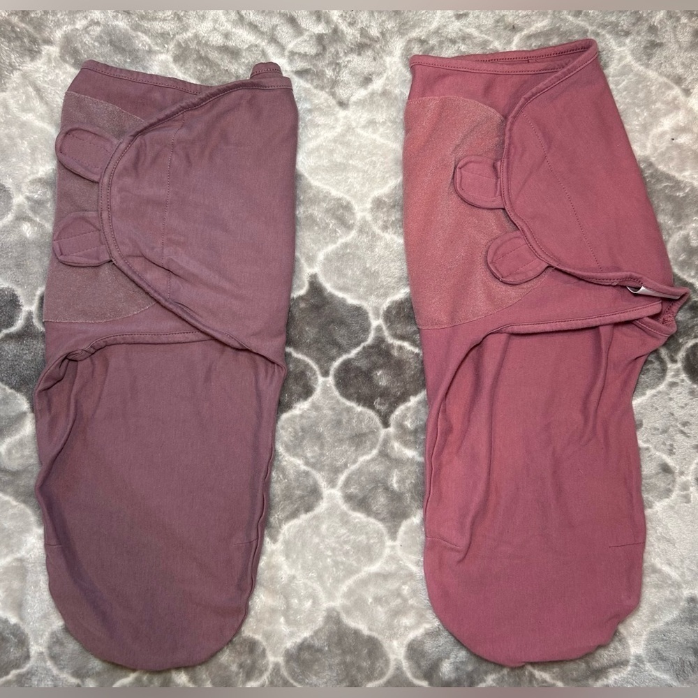 Comfy Cubs 2 Pack Infant Easy Sleep Swaddles- Berries/ Blue Size 0-3M